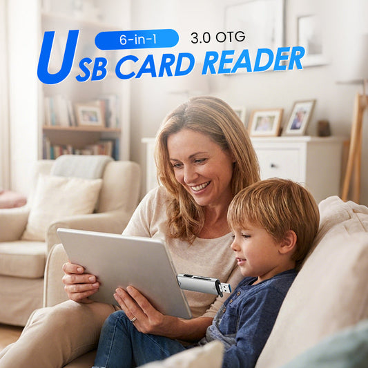 🎉Nyårspresent 50% RABATT!💻6-i-1 USB 3.0 OTG-kortläsare – Snabb dataöverföring och kompatibilitet med flera enheter!