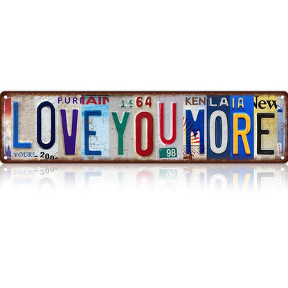🎈Vinterrea🎈 Tidsbegränsad 50% rabatt! 💕 Vintage dekorativ registreringsskylt ”Love You More”