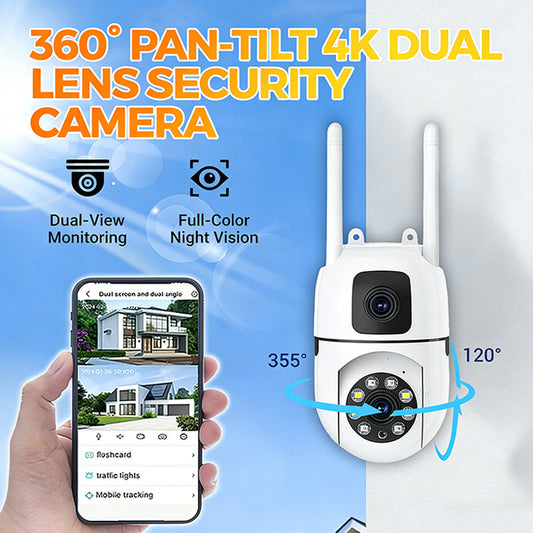 ⏰ Få 50 % rabatt nu! 🔍360° 4K Wi-Fi med dubbla linser – Trådlöst nätverk för utomhusbruk