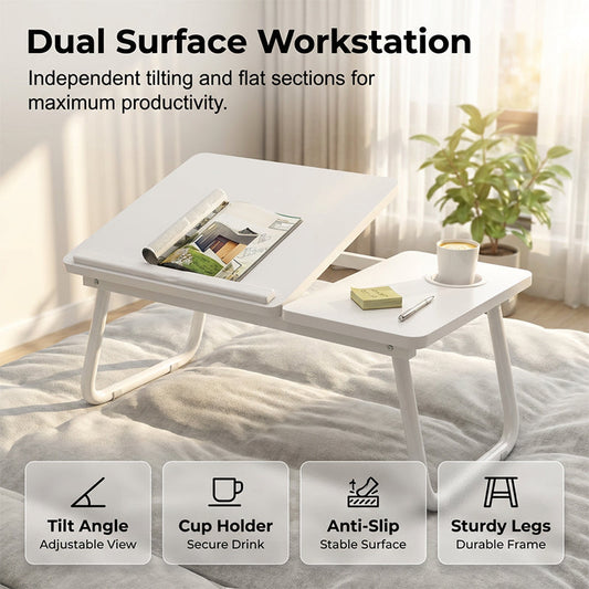 🔥Få 50 % rabatt nu!✨Hopfällbart laptopbord med mugghållare.