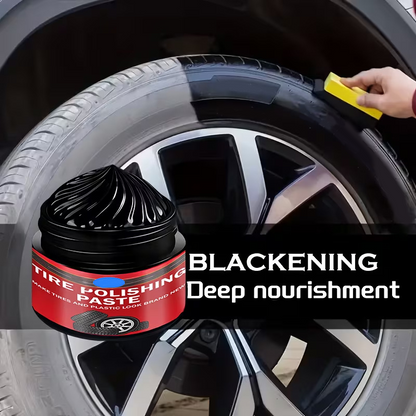 🔥 KÖP 1 FÅ 1 GRATIS! 🚗 Däck & Plast Restaureringspasta – Återfå Djup Svart Färg & Glans ✨