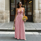 🔥Ny produktlansering✨Få 50 % rabatt nu!💖Women's Striped Halter Neck Maxi Dress