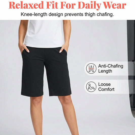 ⏰Sista dagen av kampanjen: Få 49 % rabatt! 🔥👖 Yogashorts med hög midja och fickor för dam
