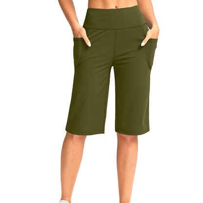 ⏰Sista dagen av kampanjen: Få 49 % rabatt! 🔥👖 Yogashorts med hög midja och fickor för dam
