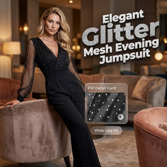 🌞Spring Awakening: 50 % rabatt!✨V-ringad, smal passformad kvällsjumpsuit – fantastisk vid varje tillfälle