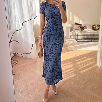 💖Nya produkter lanserade, säljer snabbt!💖✨Midi-klänning i mesh med blommönster för damer