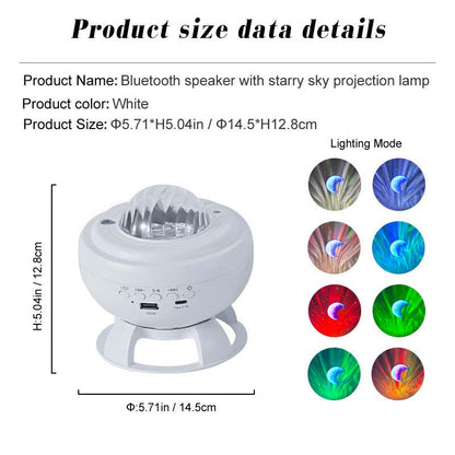 🌞Nyheter under våren, 50% rabatt! 🌈 2-i-1 stjärnhimmelsprojektor och Bluetooth-högtalare - 360° rotation - 12 färglägen