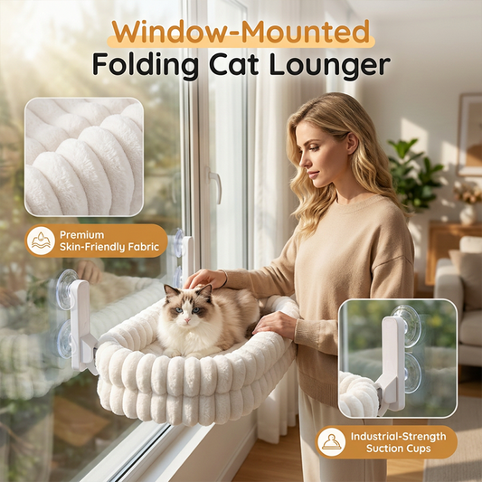 🌞Fräsch in i våren med 50% rabatt!🐱Höjbar katthängmatta för fönstret - 18 kg viktkapacitet - Ultramjukt plyschöverdrag (tvättbart) - Platsbesparande design