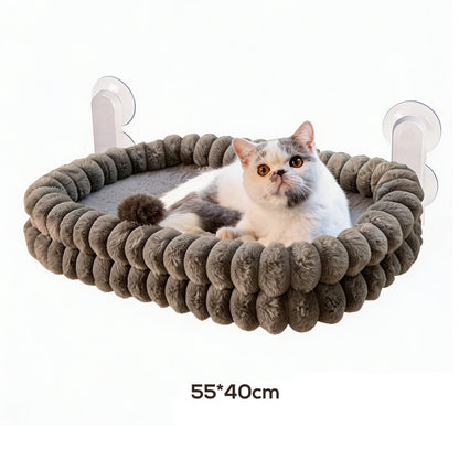 🌞Fräsch in i våren med 50% rabatt!🐱Höjbar katthängmatta för fönstret - 18 kg viktkapacitet - Ultramjukt plyschöverdrag (tvättbart) - Platsbesparande design