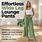 👖 56% RABATT NU!🌿 Dam Casual Enfärgad Löstsittande Byxor – Hög Midja Wide Leg & Skrynklig Textur – Bekväma Lounge Byxor ✨