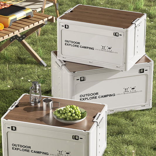 🔥Säljer supersnabbt! 50% rabatt! 🔥 Hopfällbar campingförvaringslåda med trälock