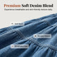 ✨50% RABATT NU! ✨Maxikjol i denim med hög midja och lager-på-lager-design i A-linjeform för damer