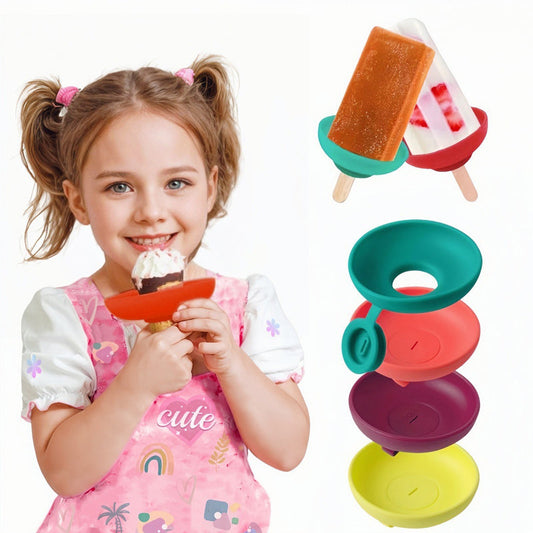 🍦🍧Sommarens nödvändigheter-Droppfria isglass- och glasstruthållare i silikon (4-pack)