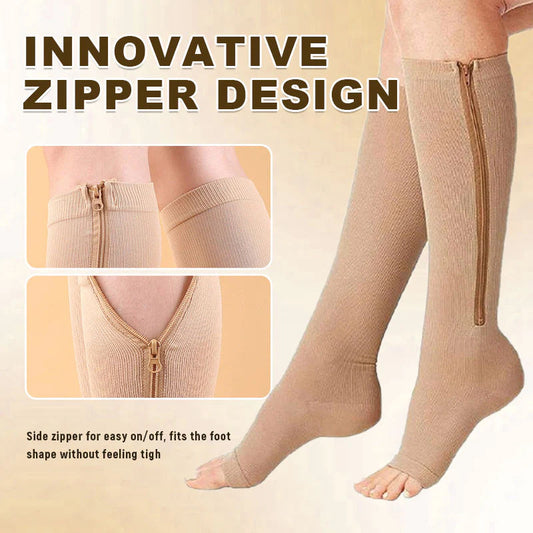 🔥✨Nya produkter lanseras under 2026🔥Stödstrumpor med dragkedja - Progressiv kompression, enkla att ta på och av! 🧦💪