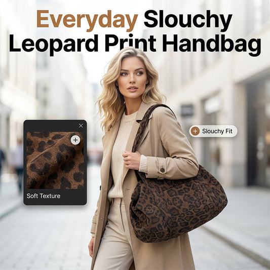 ✨NU 50% RABATT🐆 Avslappnad leopardmönstrad stor tygväska | Streetwear-stil, passar till varje look!