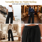 🌬️👖Dambyxor med hög midja och vida ben, avslappnade--Lätt och bekväm, skapa enkelt en snygg look!