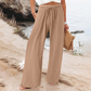 🌬️👖Dambyxor med hög midja och vida ben, avslappnade--Lätt och bekväm, skapa enkelt en snygg look!
