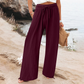 🌬️👖Dambyxor med hög midja och vida ben, avslappnade--Lätt och bekväm, skapa enkelt en snygg look!