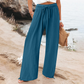 🌬️👖Dambyxor med hög midja och vida ben, avslappnade--Lätt och bekväm, skapa enkelt en snygg look!
