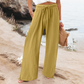 🌬️👖Dambyxor med hög midja och vida ben, avslappnade--Lätt och bekväm, skapa enkelt en snygg look!