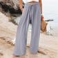 🌬️👖Dambyxor med hög midja och vida ben, avslappnade--Lätt och bekväm, skapa enkelt en snygg look!