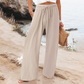 🌬️👖Dambyxor med hög midja och vida ben, avslappnade--Lätt och bekväm, skapa enkelt en snygg look!