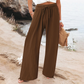 🌬️👖Dambyxor med hög midja och vida ben, avslappnade--Lätt och bekväm, skapa enkelt en snygg look!