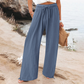 🌬️👖Dambyxor med hög midja och vida ben, avslappnade--Lätt och bekväm, skapa enkelt en snygg look!