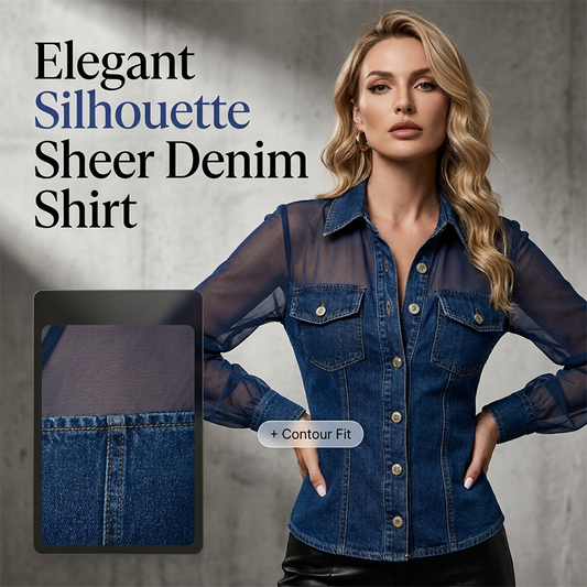 👕 Jeansöverdel för dam med meshdetaljer — En snygg, elegant och midjeframhävande topp ✨