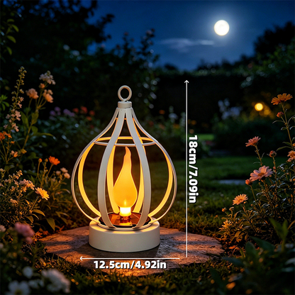 🔥🌙Realistisk hängande sollykta med låga🏡Perfekt för kvällssammankomster.