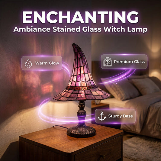 🔮🕯️ 50 % rabatt! Förtrollande häxlampa i målat glas – med målat glas-design, varmt ljus och en mystisk atmosfär – perfekt för dekoration och presenter ✨