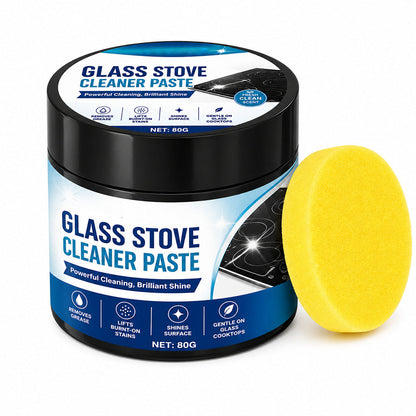 ✨ 50 % RABATT NU! 🍳 Glashällsrengöringspasta 80 g med Svamp – Tar Bort Fastbrända Fläckar & Ger Ny Glans