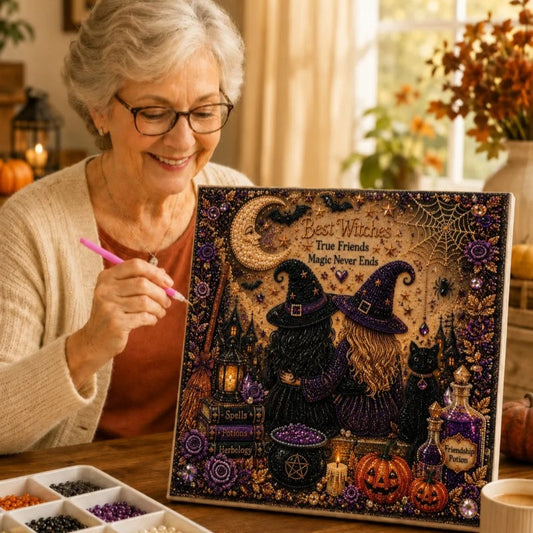 🥳Bästsäljare 2026🥳💞Över 50 000 sålda!⏳DIY-kit för pärlkonst med syntetiska pärlor och Halloweenmotiv
