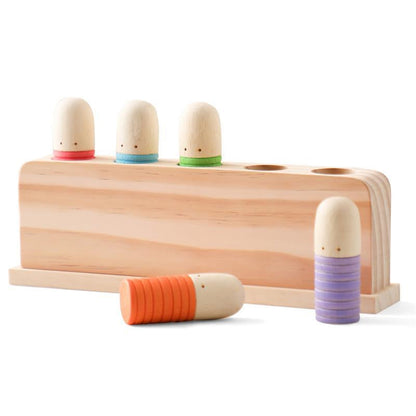 🌈🧸 Tidsbegränsat erbjudande – Färgglad pop-up-leksak i trä | Interaktiv pedagogisk Montessori-leksak för småbarn och förskolebarn 🎨✨