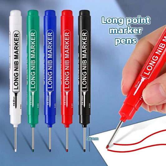 💥 50% Rabatt! ✏️ Präzisions-Markierstift – 20 mm lange Spitze, ölbasierte Tinte, wasserfest. Für Fliesen, Holz, Bohrpunkte, enge Spalten. 5 Farben 🛡️
