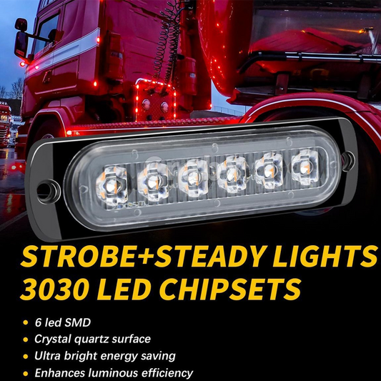 🚛 Spara 50 % nu! ✨ Vattentäta LED-lampor för lastbilar och motorcyklar (med fast sken och stroboskopläge) – utrustade med 6 ljuslägen och en stöttålig konstruktion för att avsevärt förbättra trafiksäkerheten 🔦🌧️