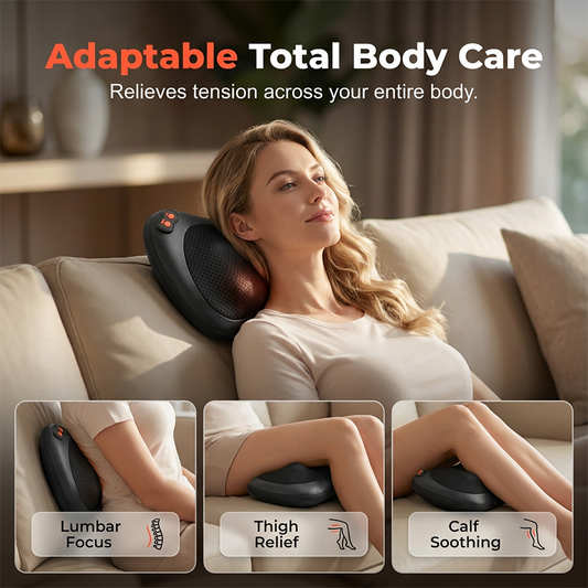 💆 AVKOPPLINGSDEAL – Mjuka upp spända muskler med djup shiatsu och behaglig värme – Ergonomisk massagekudde