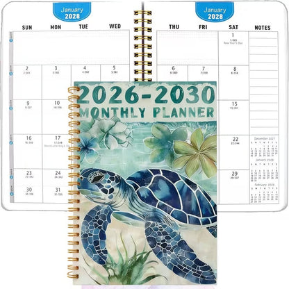 🔥🎁Nyhet 50 % RABATT🌊📅 Femårig månadsplanerare 2026–2030 – Spiralbunden långtidsplanerare med havstema