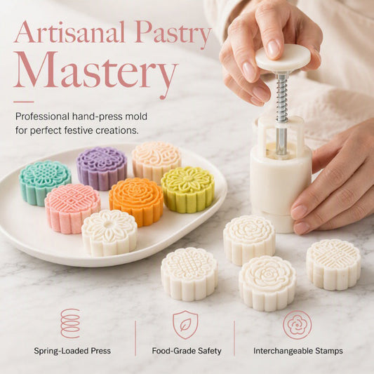 🥮 50 % rabatt under en begränsad tid! ✨ Set med handpressformar för månkakor – utbytbara mönster, non-stick-yta, perfekt för hembak 🍪