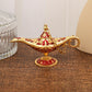 🪔 PRESENTDEAL – Skapa en magisk sagokänsla hemma med detaljrik vintagefinish – Dekorativ Aladdin-lampa i metall