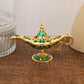 🪔 PRESENTDEAL – Skapa en magisk sagokänsla hemma med detaljrik vintagefinish – Dekorativ Aladdin-lampa i metall