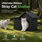 🐱 VINTERDEAL – Ge utekatter ett varmare och torrare skydd mot kyla, vind och snö – Isolerat katthus för utomhusbruk