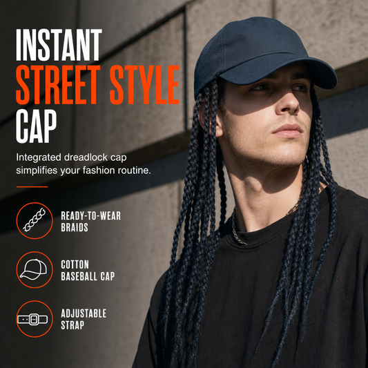 🧢 50 % RABATT NU! 🌬️ Baseballmössa med fäst flätor – 2-i-1-mössa & peruk, realistisk stil och justerbar passform ✨