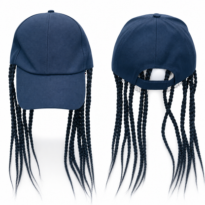 🧢 50 % RABATT NU! 🌬️ Baseballmössa med fäst flätor – 2-i-1-mössa & peruk, realistisk stil och justerbar passform ✨