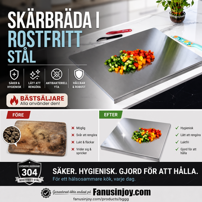 ⏳50 % rabatt under en begränsad tid💥Oumbärligt köksredskap! 🥩🥦Säkerare, renare och bekvämare!💥Skärbräda i 304 rostfritt stål