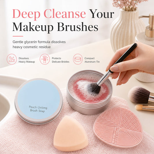 🎁Köp 2 få 1 gratis🔥Bärbar rengöringssåpa för sminkborstar och svampar – fast rengöringsmedel för puderpuffar och Beauty Blenders